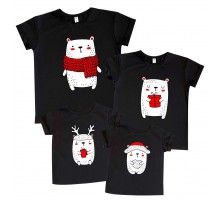 Медвежата - family look новогодних футболок