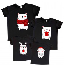 Медвежата - family look новогодних футболок
