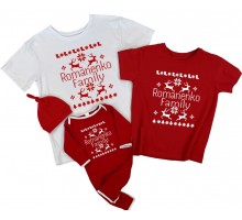 Family - іменні новорічні футболки із комбінезоном-чоловічком фемілі лук