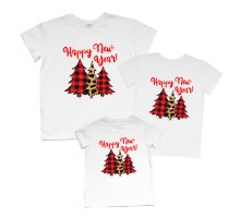 Happy New Year - новогодний комплект футболок для всей семьи