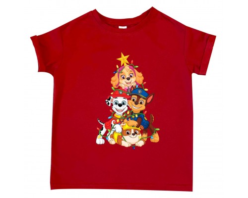 Щенячий патруль - детская новогодняя футболка купить в интернет магазине