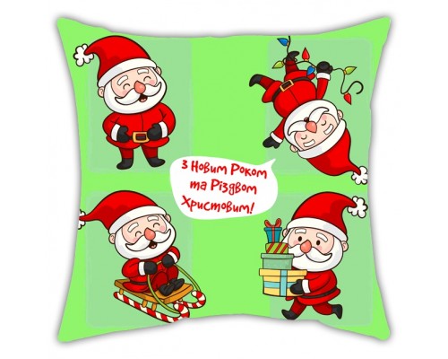 С Новым Годом и Рождеством Христовым! - новогодняя подушка с надписью купить в интернет магазине