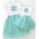 Снежинки - новогодний комплект для мамы и дочки футболка + юбка фатиновая балерина купить в интернет магазине