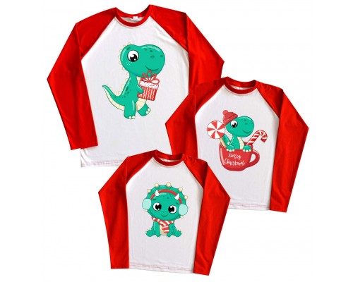 Динозаври - новорічний комплект сімейних регланів купити в інтернет магазині