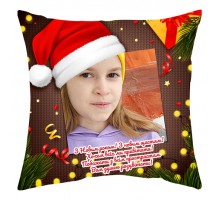 Фото в колпаке - новогодняя подушка декоративная с фото под заказ