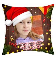 Фото в ковпаку - новорічна подушка декоративна з фото під замовлення