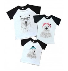 Медведи - комплект 2-х цветных футболок для всей семьи