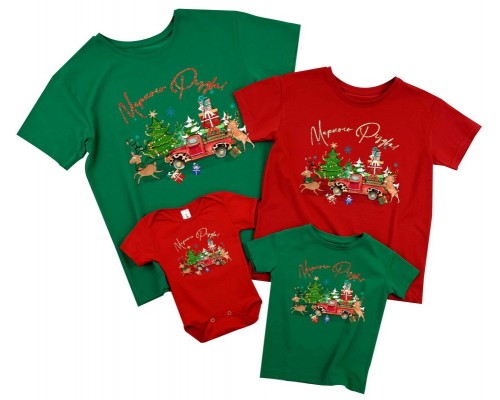 Мирного Рождества - новогодние футболки для всей семьи family look купить в интернет магазине