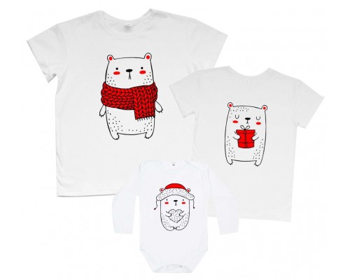 Медвежата - family look футболки с комбинезоном-человечком купить в интернет магазине