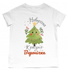 Новорічна красуня - іменна дитяча новорічна футболка