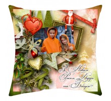 З Новим Роком, Дідусь та Бабуся! - новорічна подушка з фото на замовлення
