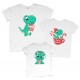 Динозаври - новорічний комплект сімейних футболок купити в інтернет магазині