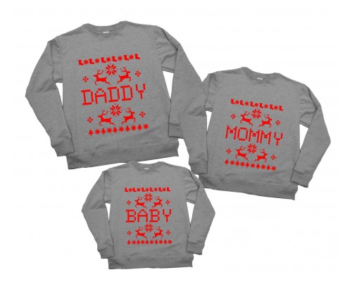 Комплект сімейних світшотів family look Daddy, Mommy, Baby купити в інтернет магазині