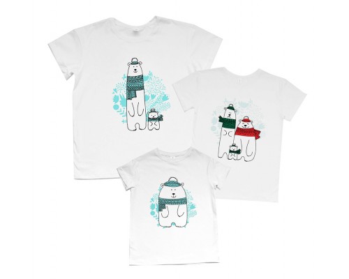 Новогодние футболки family look для всей семьи с мишками купить в интернет магазине