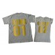 King, Queen - парні футболки для двох золотий принт з номером купити в інтернет магазині