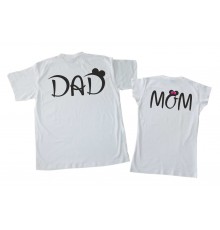 DAD, MOM з вушками Міккі Маус - парні футболки для чоловіка та дружини