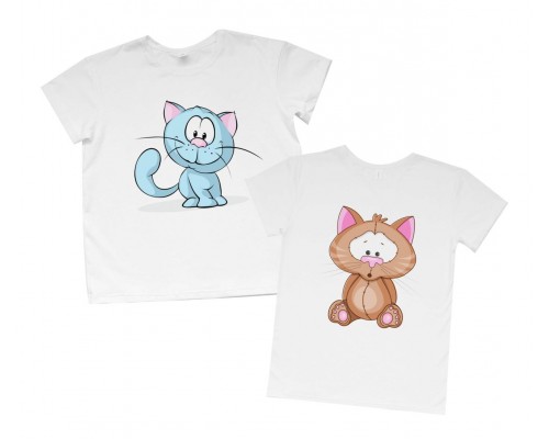 Котики - парні футболки для двох закоханих купити в інтернет магазині