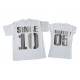 Since, Together - парні футболки для двох срібний принт з номером купити в інтернет магазині