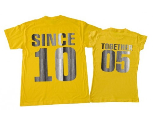Since, Together - парные футболки для двоих серебряный принт с номером купить в интернет магазине