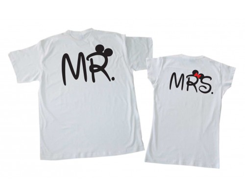Mr. Mrs. с ушками Микки Маус - парные футболки для мужа и жены купить в интернет магазине