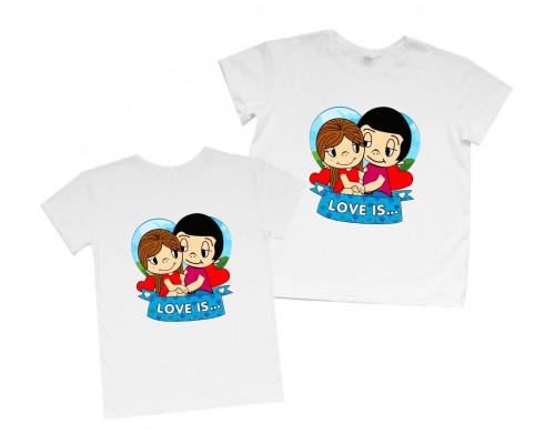 Love is - парні футболки для двох закоханих купити в інтернет магазині