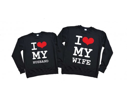 I love my husband, wife - парні світшоти для чоловіка та дружини купити в інтернет магазині