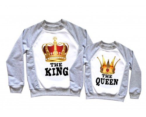The King, The Queen - парные 2-х цветные свитшоты для влюбленных купить в интернет магазине