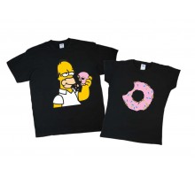 Симпсоны - парные футболки для мужа и жены