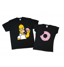 Симпсоны - парные футболки для мужа и жены
