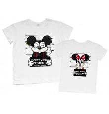 Mickey Mouse, Minnie Mouse - парні футболки для двох