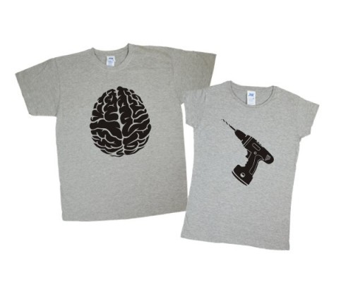 Мозг и дрель - парные футболки для мужа и жены купить в интернет магазине