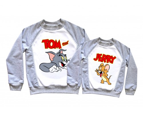 Tom and Jerry - парные 2-х цветные свитшоты для влюбленных купить в интернет магазине