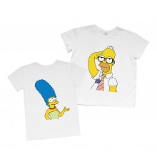 Гомер и Мардж Симпсоны - парные футболки для мужа и жены