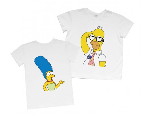 Гомер та Мардж Сімпсони - парні футболки для чоловіка та дружини купити в інтернет магазині