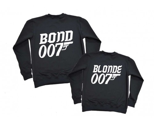Bond 007, Blonde 007 - парные свитшоты для двоих купить в интернет магазине