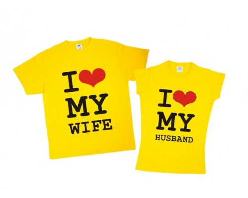 I love my husband, I love my wife - парные футболки для мужа и жены купить в интернет магазине