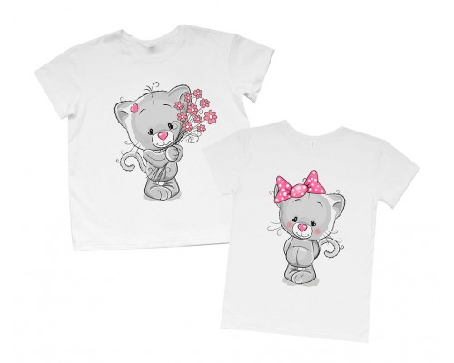 Котята - парные футболки для двоих влюбленных купить в интернет магазине