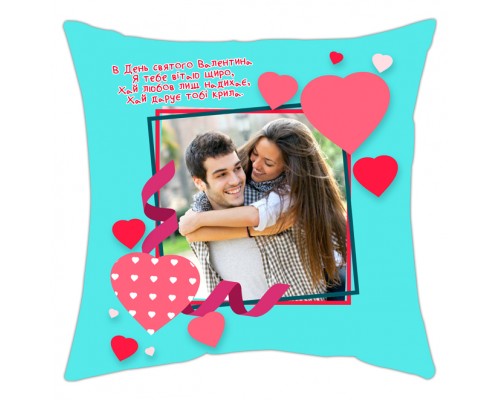 Подушка з фото на замовлення для закоханих купити в інтернет магазині