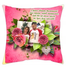 Подушка с фото на заказ принт с розами