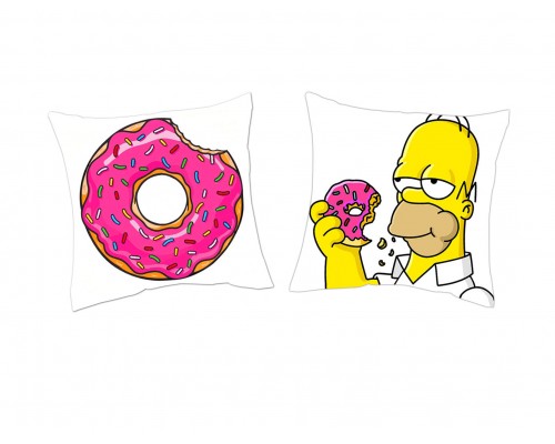Симпсон та пончик - подушки декоративні для закоханих купити в інтернет магазині