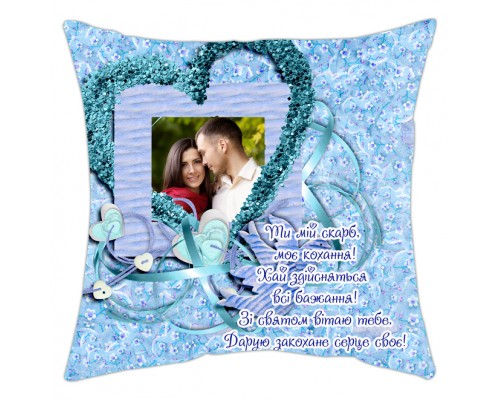 Подушка з фото на замовлення для закоханих купити в інтернет магазині