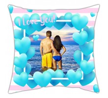 I Love You - подушка з фото на замовлення для закоханих