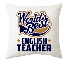 English teacher - подушка декоративная с надписью для учителя
