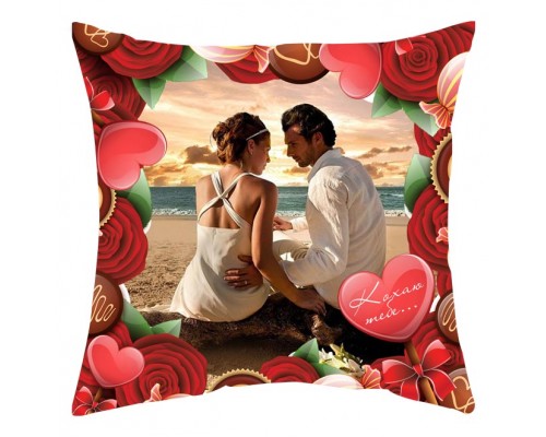 Люблю тебя - подушка с фотографией декоративная купить в интернет магазине