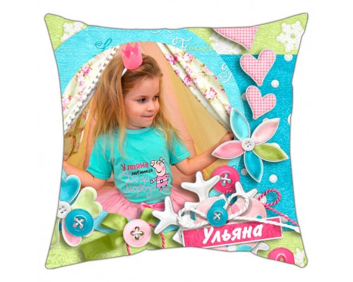 Іменна подушка з фотографією для дитини купити в інтернет магазині