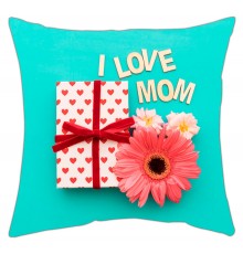 I LOVE MOM - подушка декоративна з написом для мами