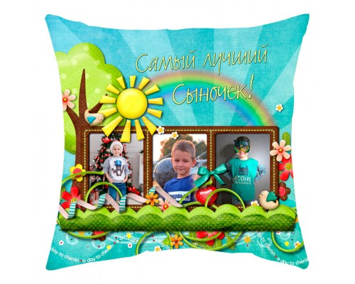 Подушка с фото для ребенка на 3 фотографии купить в интернет магазине