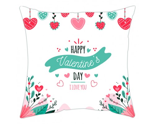 Happy Valentines Day - подушка с надписью на день святого Валентина купить в интернет магазине