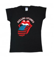 Футболка женская "Rolling Stones" губы и язык