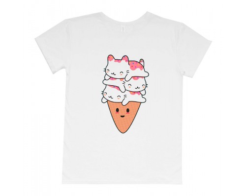 Футболка женская Мороженко котики купить в интернет магазине